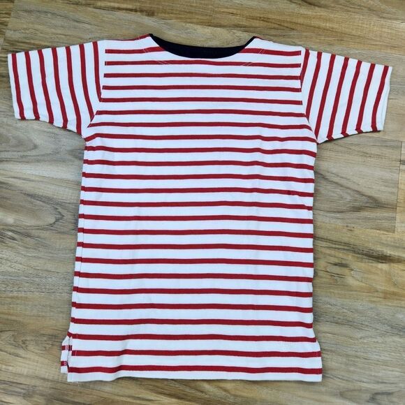 🔺️Dockers White & Red Striped Short Sleeve Top Small - Picture 2 of 9